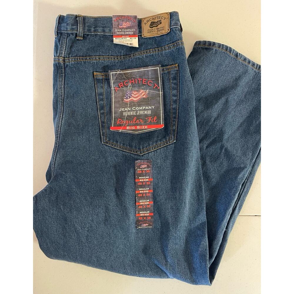 Architect Jeans Men’s 48x30 Regular Fit Blue Denim New With Tags Nwt Casual